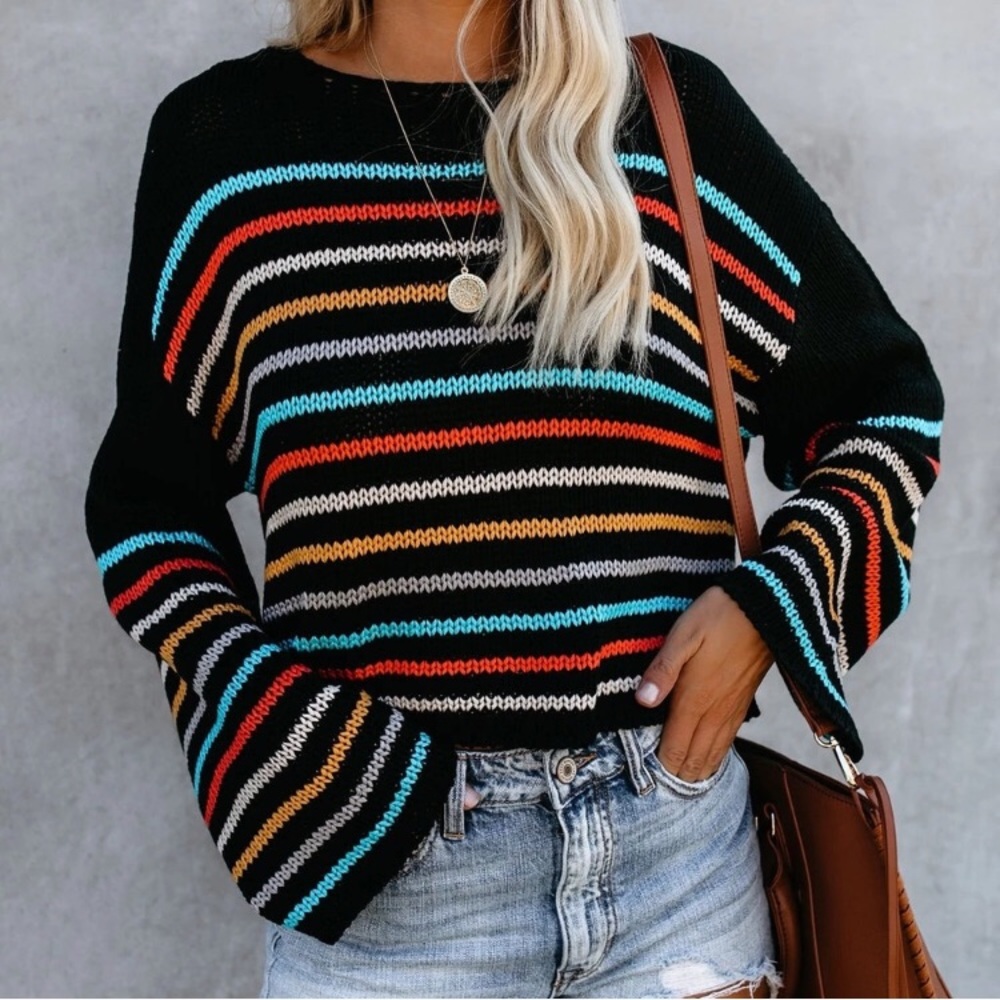 🌟1 SMALL IN STOCK🌟Fabulous Striped Sweater - Picture 3 of 9